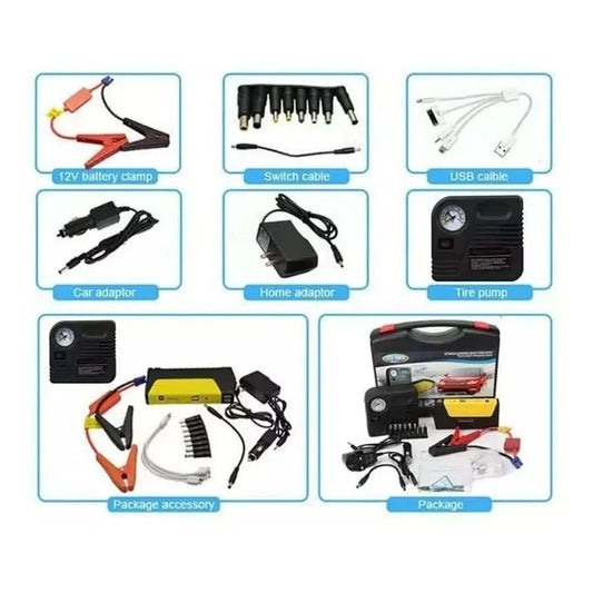 KIT Partidor Bateria Auto + Inflador De Neumaticos