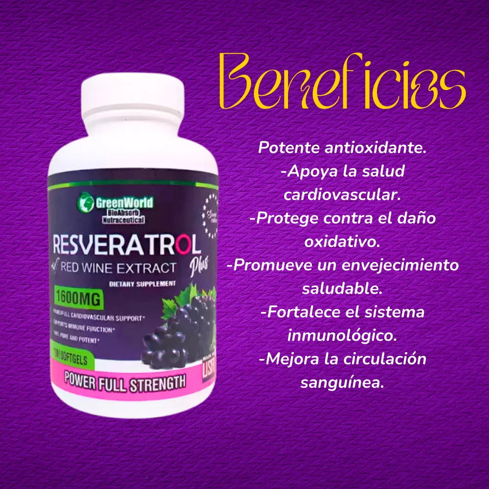 RESVERATROL CAPSULAS ANTIOXIDANTE NATURAL