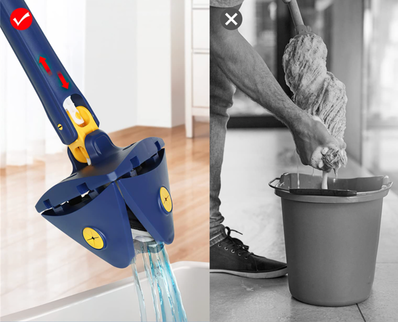 Trapeador triangular 360° de microfibra